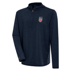 USWNT Antigua Tidy Quarter-Zip Hoodie Heather Navy