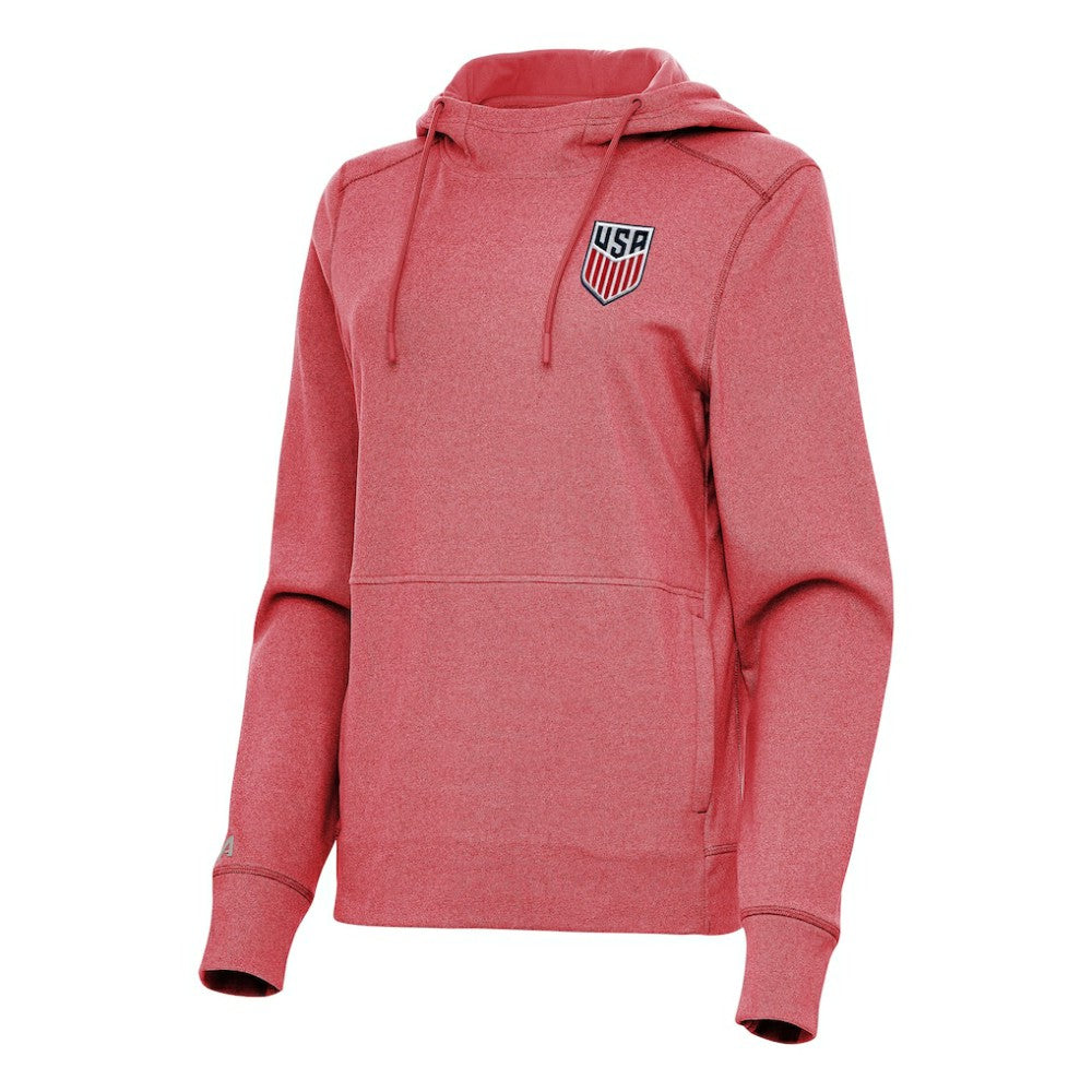 USMNT Antigua Women's Justice Pullover Hoodie Heather Red