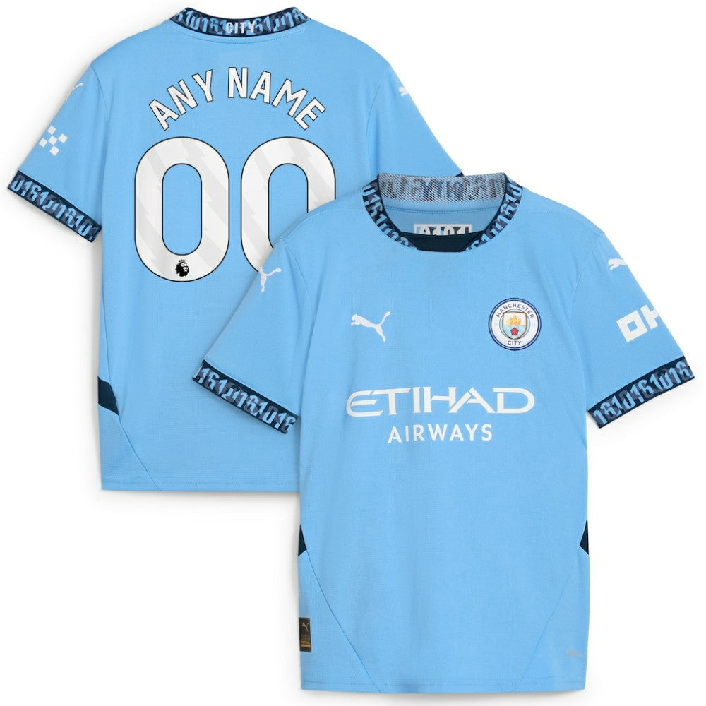 Puma - Manchester City Youth 2024/25 Home Replica Custom Jersey - Light Blue
