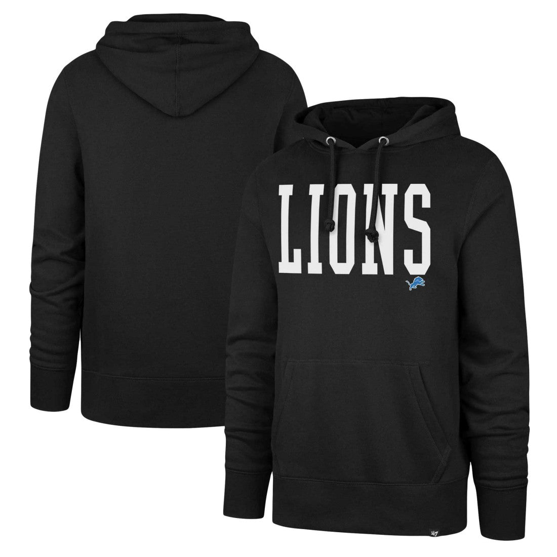 Detroit Lions '47 Dime Headline Pullover Hoodie - Black - 47 brand