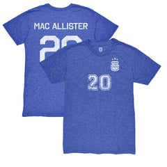 Alexis Mac Allister Argentina National Team 1863FC Retro Name & Number Tri-Blend T-Shirt Blue