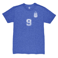 Julián Álvarez Argentina National Team 1863FC Retro Name & Number Tri-Blend T-Shirt Blue