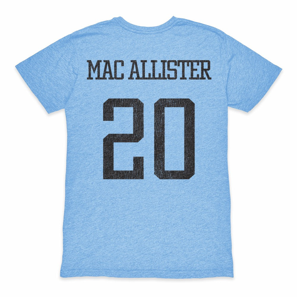 Alexis Mac Allister Argentina National Team 1863FC Player Retro Tri-Blend T-Shirt Light Blue
