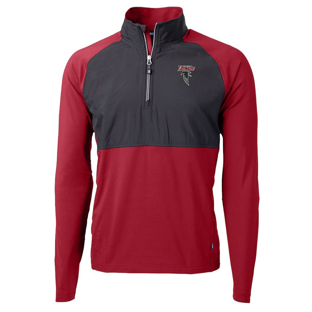 Atlanta Falcons Cutter & Buck Adapt Eco Knit Hybrid Recycled Raglan DryTec Quarter-Zip Top - Red - NFL