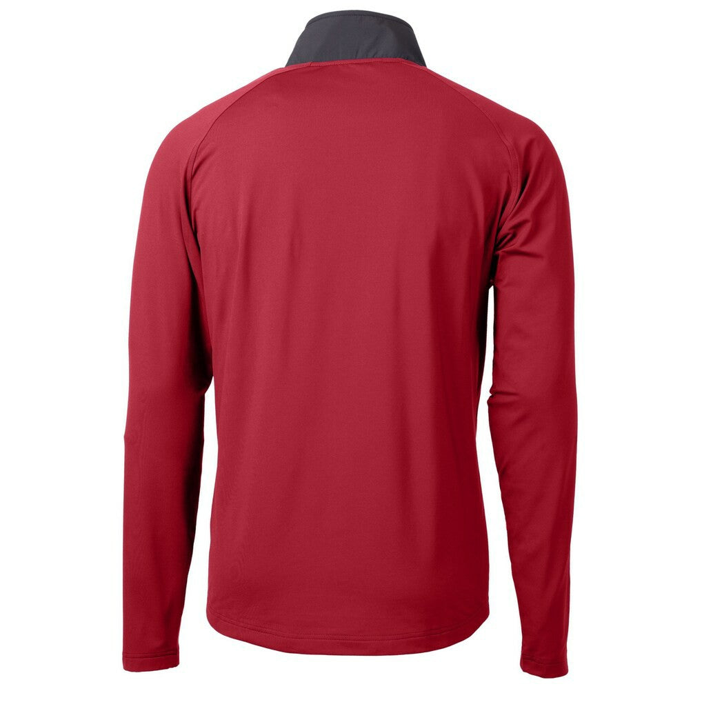 Atlanta Falcons Cutter & Buck Adapt Eco Knit Hybrid Recycled Raglan DryTec Quarter-Zip Top - Red - NFL