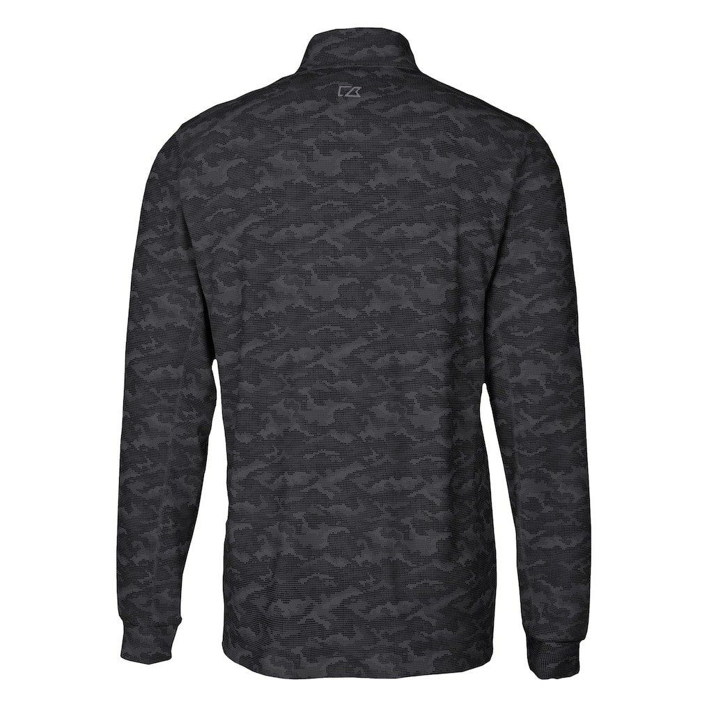 Carolina Panthers Cutter & Buck Traverse Camo Print Stretch DryTec Quarter-Zip Top - Black - NFL