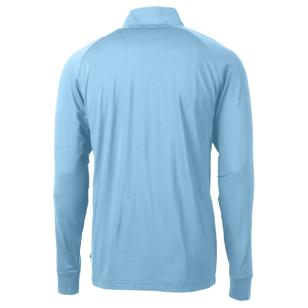 Carolina Panthers Cutter & Buck Adapt Eco Knit Stretch Recycled Raglan Quarter-Zip DryTec Top - Light Blue - NFL