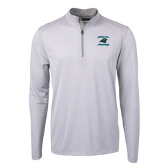 Carolina Panthers Cutter & Buck Virtue Eco Pique Micro Stripe Recycled Quarter-Zip Jacket - Gray - NFL