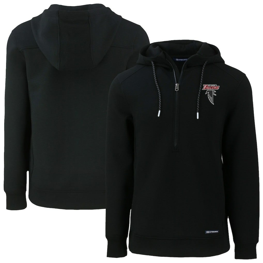 Atlanta Falcons Cutter & Buck Roam Eco Recycled Half-Zip Hoodie - Black - NFL