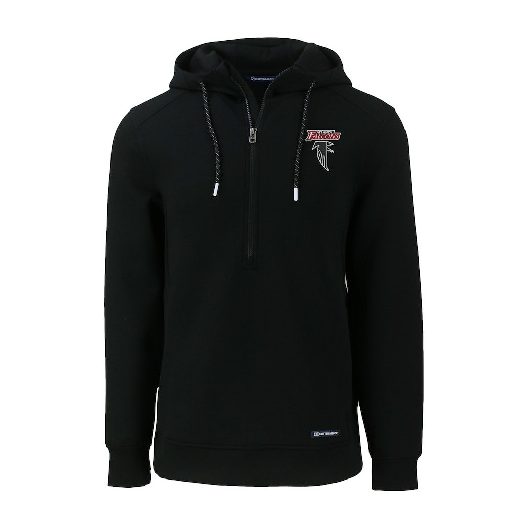 Atlanta Falcons Cutter & Buck Roam Eco Recycled Half-Zip Hoodie - Black - NFL