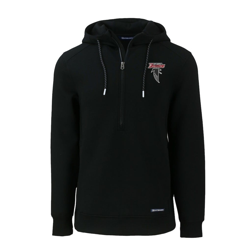 Atlanta Falcons Cutter & Buck Roam Eco Recycled Half-Zip Hoodie - Black - NFL
