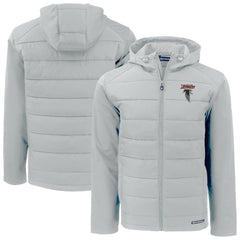 Atlanta Falcons Cutter & Buck Evoke Hybrid Eco Softshell Recycled Full-Zip Hoodie Jacket - Light Gray - NFL