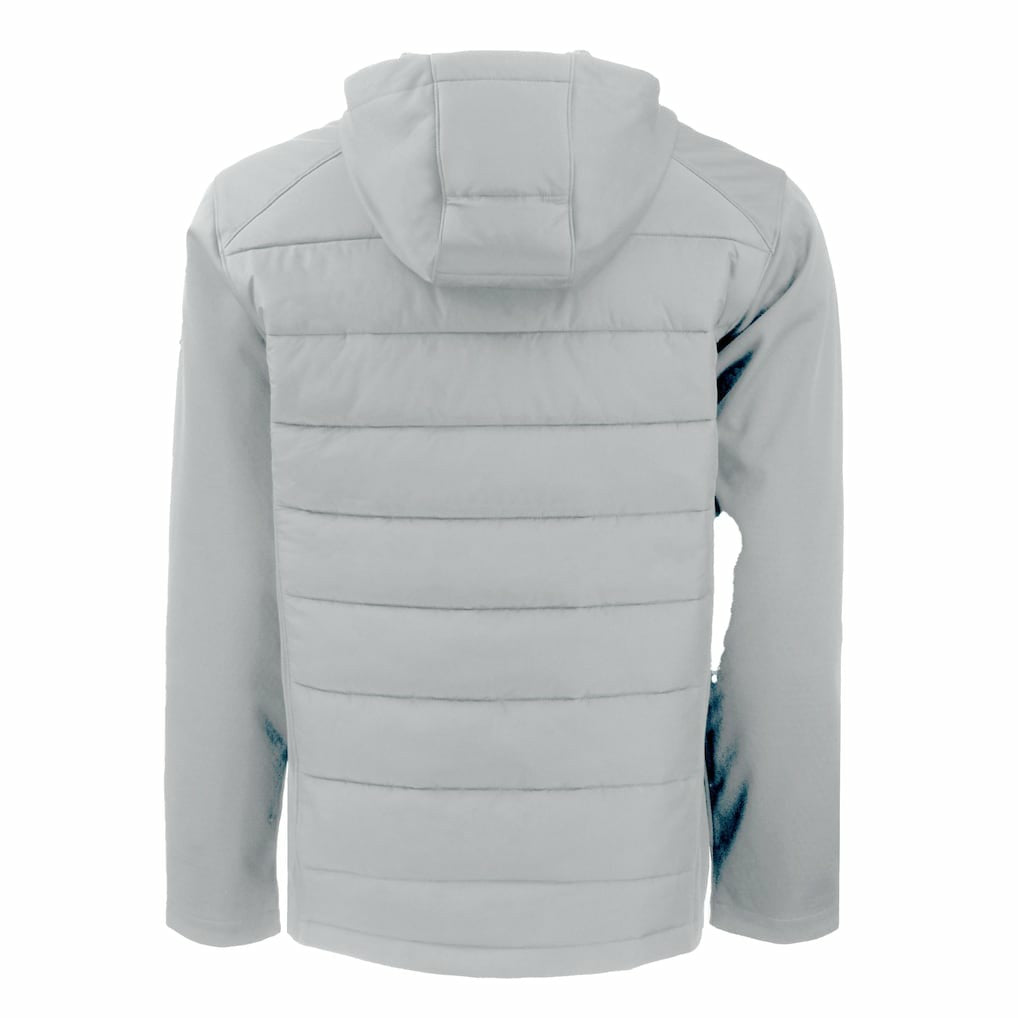 Atlanta Falcons Cutter & Buck Evoke Hybrid Eco Softshell Recycled Full-Zip Hoodie Jacket - Light Gray - NFL