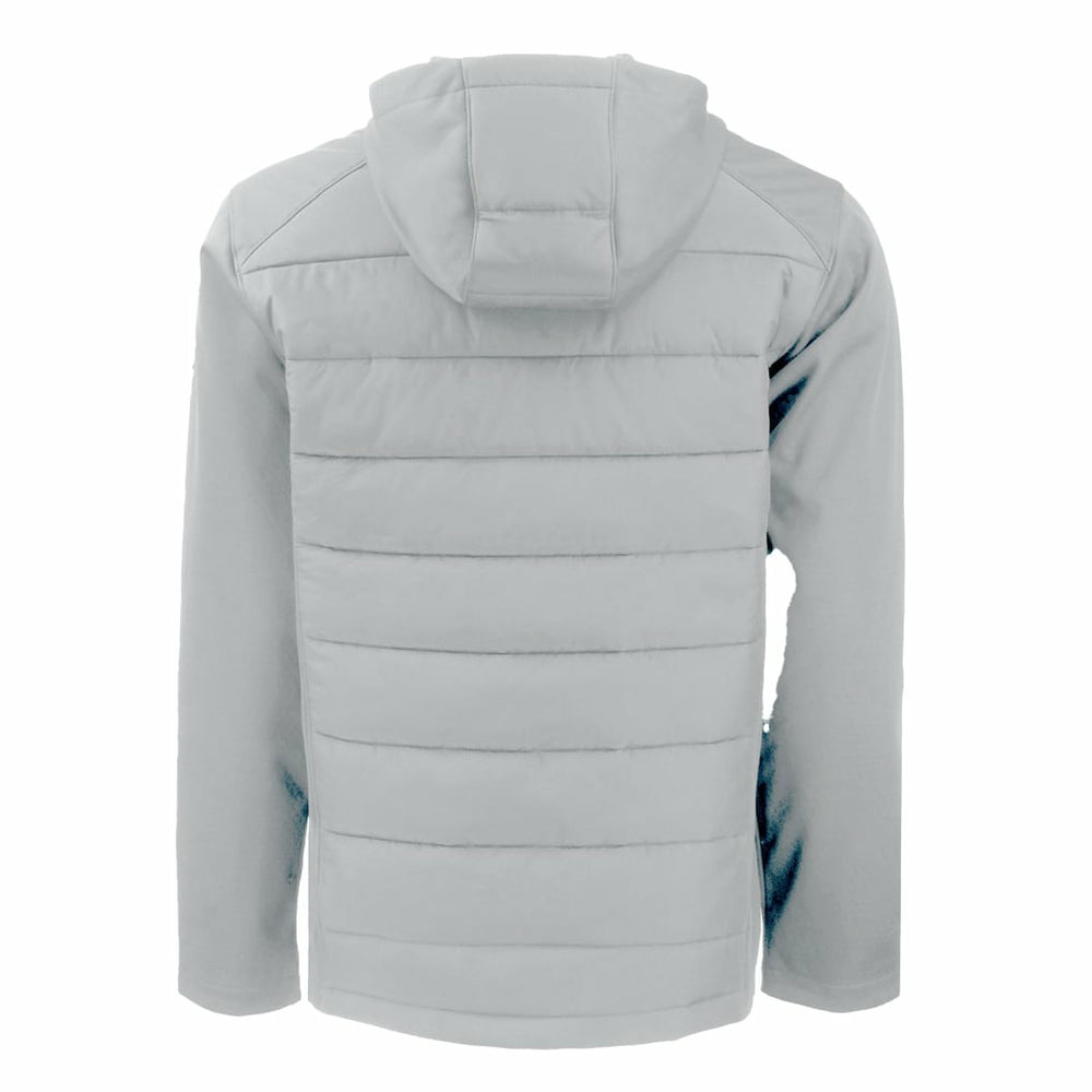 Atlanta Falcons Cutter & Buck Evoke Hybrid Eco Softshell Recycled Full-Zip Hoodie Jacket - Light Gray - NFL