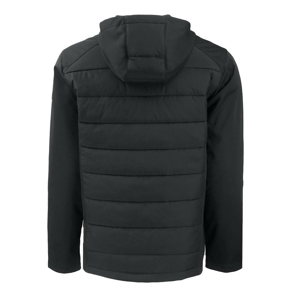 Atlanta Falcons Cutter & Buck Evoke Hybrid Eco Softshell Recycled Full-Zip Hoodie Jacket - Black - NFL