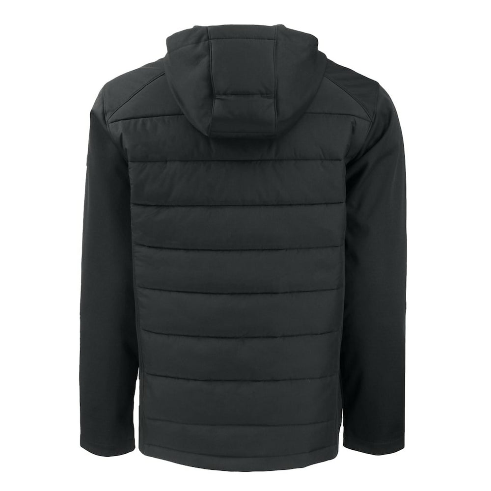 Atlanta Falcons Cutter & Buck Evoke Hybrid Eco Softshell Recycled Full-Zip Hoodie Jacket - Black - NFL