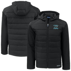 Carolina Panthers Cutter & Buck Evoke Hybrid Eco Softshell Recycled Full-Zip Hoodie Jacket - Black - NFL
