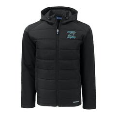 Carolina Panthers Cutter & Buck Evoke Hybrid Eco Softshell Recycled Full-Zip Hoodie Jacket - Black - NFL