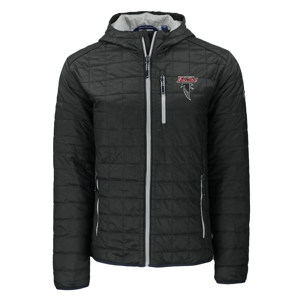 Atlanta Falcons Cutter & Buck Rainier PrimaLoft Eco Insulated Full-Zip Puffer Jacket - Black - NFL
