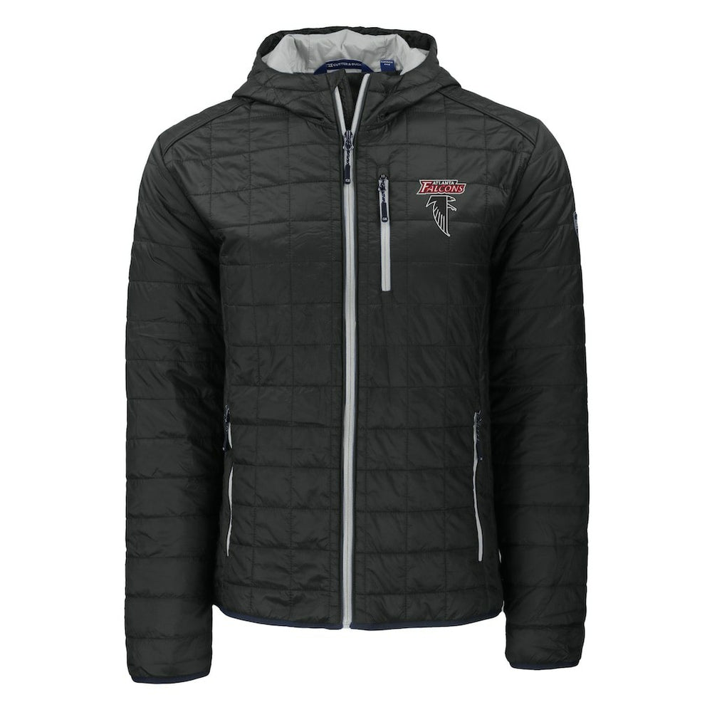 Atlanta Falcons Cutter & Buck Rainier PrimaLoft Eco Insulated Full-Zip Puffer Jacket - Black - NFL