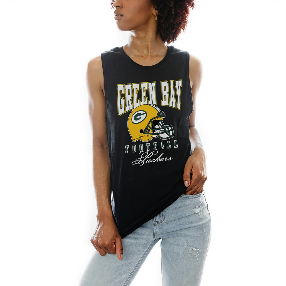 Green Bay Packers Gameday Couture Women's Preseason Opener Racerback Tank Top - Black - NFL