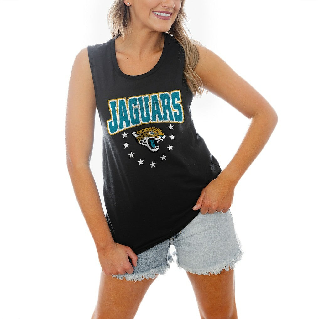 Jacksonville Jaguars Gameday Couture Women's Baby You're A Star Racerback Scoop Neck Tapered Tank Top - Black - NFL