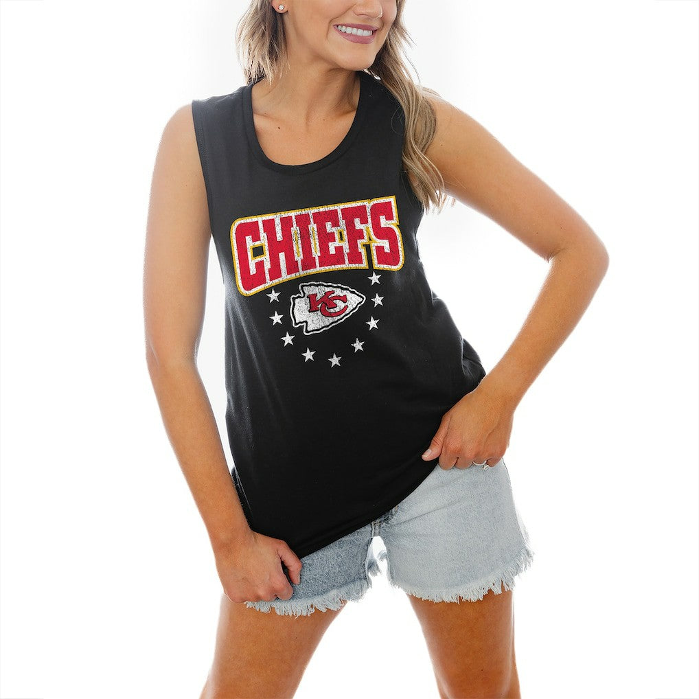 Kansas City Chiefs Gameday Couture Women's Baby You're A Star Racerback Scoop Neck Tapered Tank Top - Black - NFL