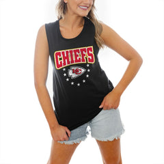 Kansas City Chiefs Gameday Couture Women's Baby You're A Star Racerback Scoop Neck Tapered Tank Top - Black - NFL