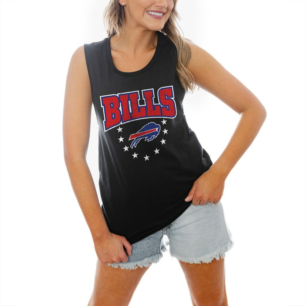 Buffalo Bills Gameday Couture Women's Baby You're A Star Racerback Scoop Neck Tapered Tank Top - Black - NFL