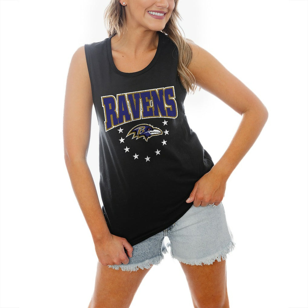 Baltimore Ravens Gameday Couture Women's Baby You're A Star Racerback Scoop Neck Tapered Tank Top - Black - NFL