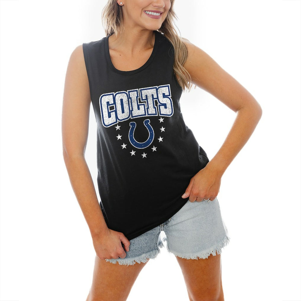 Indianapolis Colts Gameday Couture Women's Baby You're A Star Racerback Scoop Neck Tapered Tank Top - Black - NFL