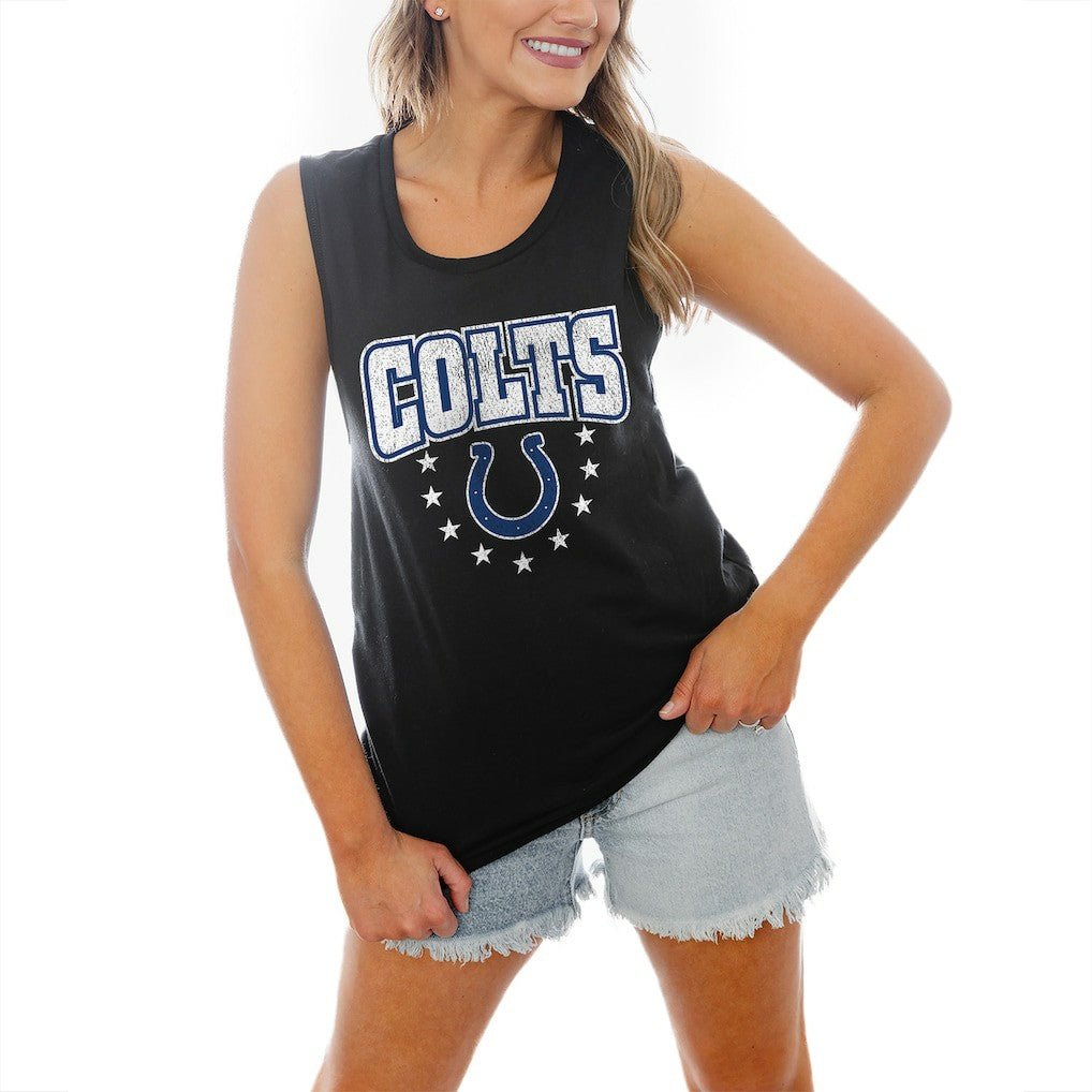 Indianapolis Colts Gameday Couture Women's Baby You're A Star Racerback Scoop Neck Tapered Tank Top - Black - NFL