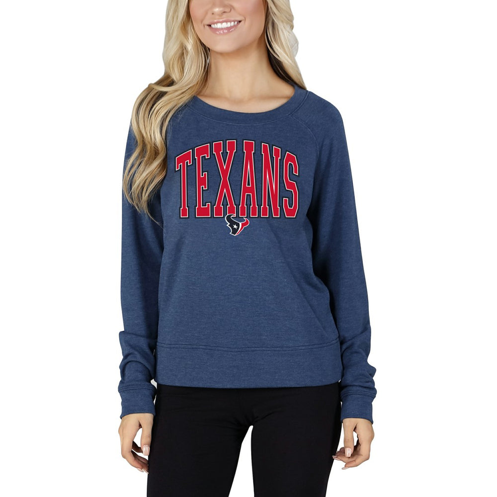 Houston Texans Concepts Sport Women's Mainstream Terry Tri-Blend Long Sleeve Top - Navy - NFL