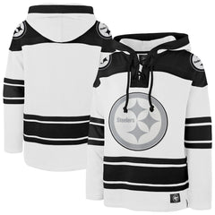 Pittsburgh Steelers '47 After Image Superior Lacer Pullover Hoodie - White - 47 brand