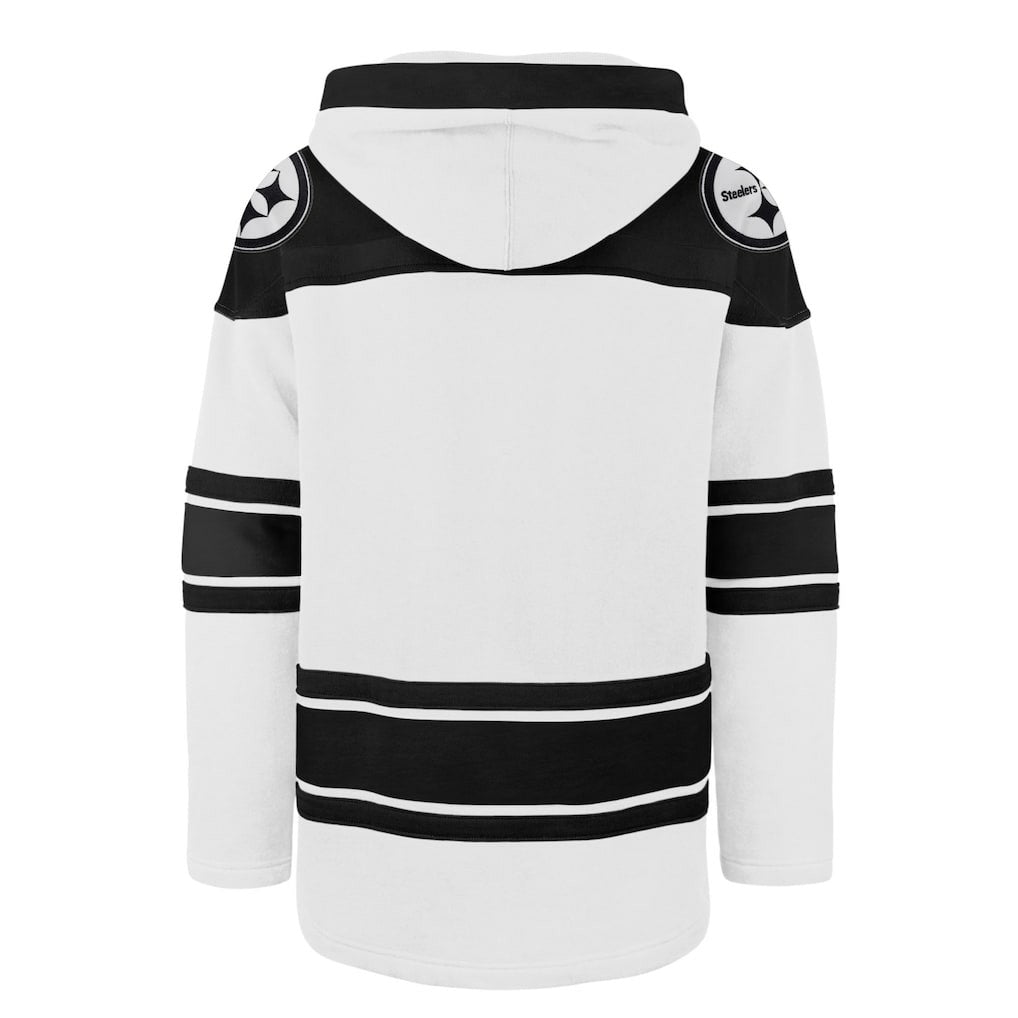 Pittsburgh Steelers '47 After Image Superior Lacer Pullover Hoodie - White - 47 brand