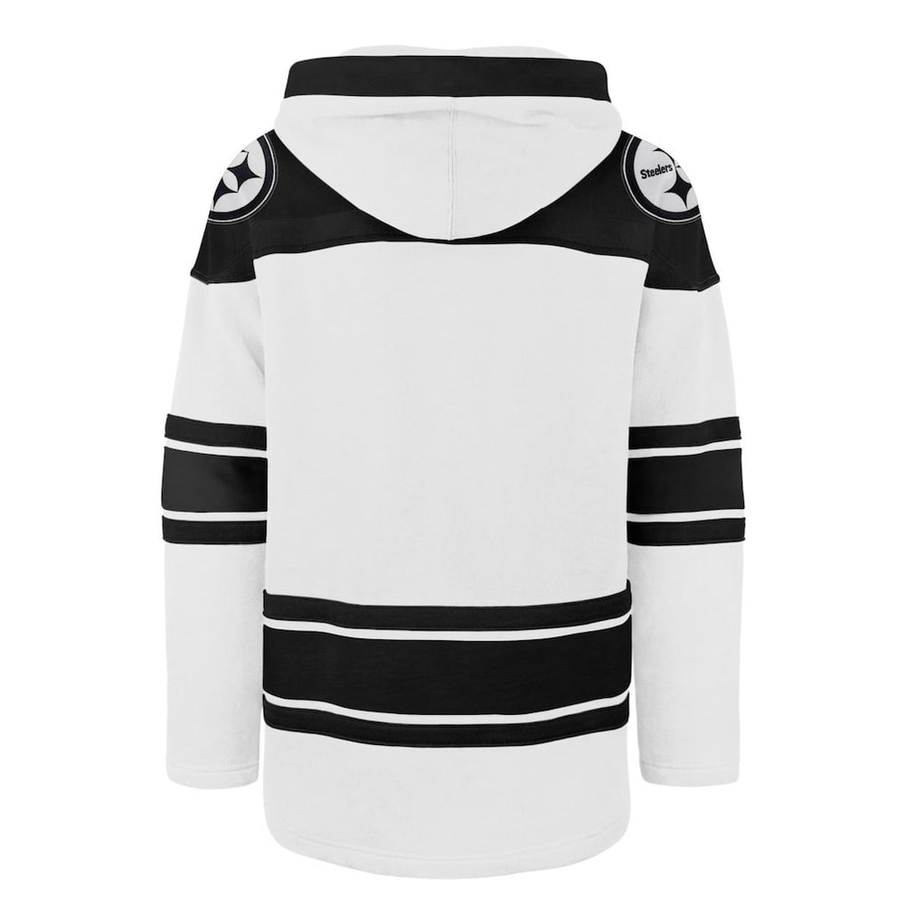 Pittsburgh Steelers '47 After Image Superior Lacer Pullover Hoodie - White - 47 brand