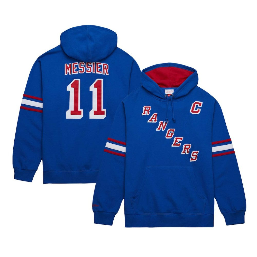 Mark Messier New York Rangers Mitchell & Ness Name & Number Premium Pullover Hoodie - Blue | NHL Lifestyle
