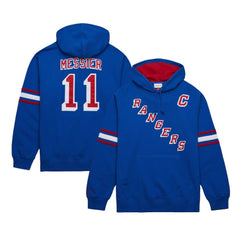 Mark Messier New York Rangers Mitchell & Ness Name & Number Premium Pullover Hoodie - Blue | NHL Lifestyle