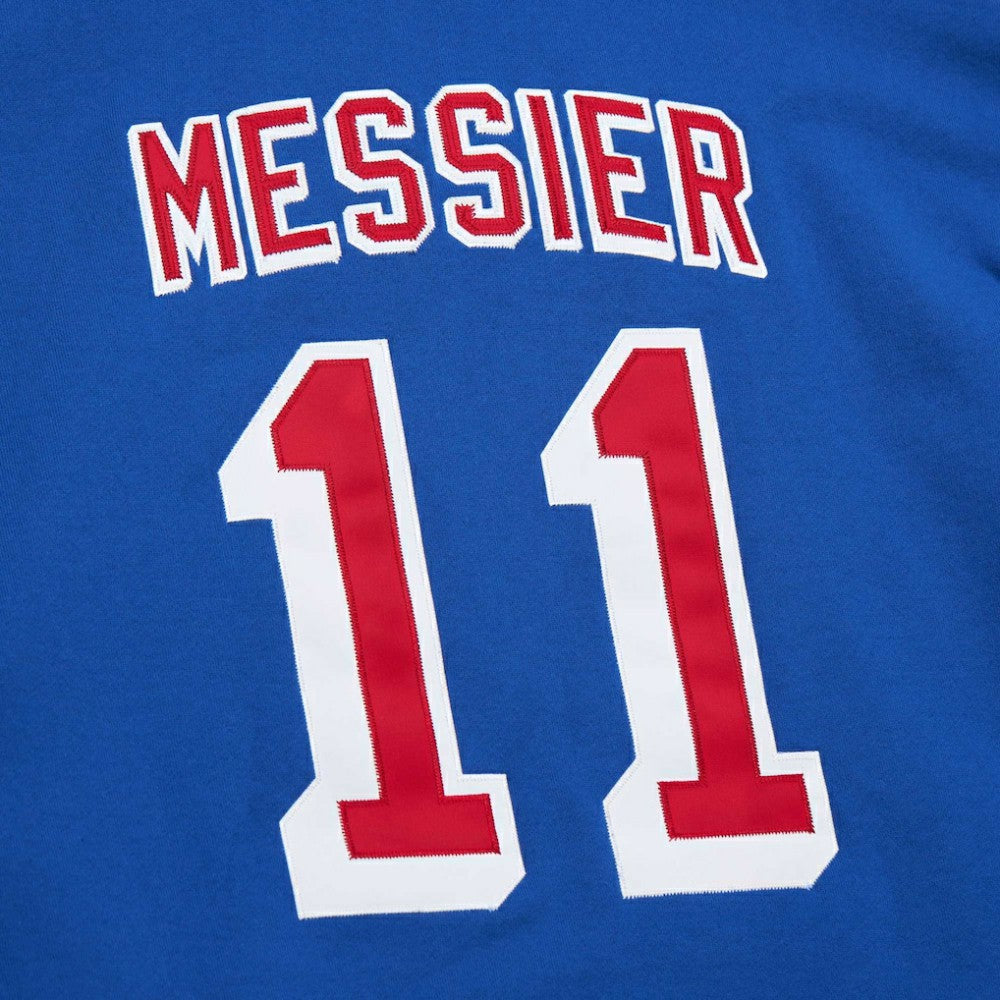 Mark Messier New York Rangers Mitchell & Ness Name & Number Premium Pullover Hoodie - Blue | NHL Lifestyle