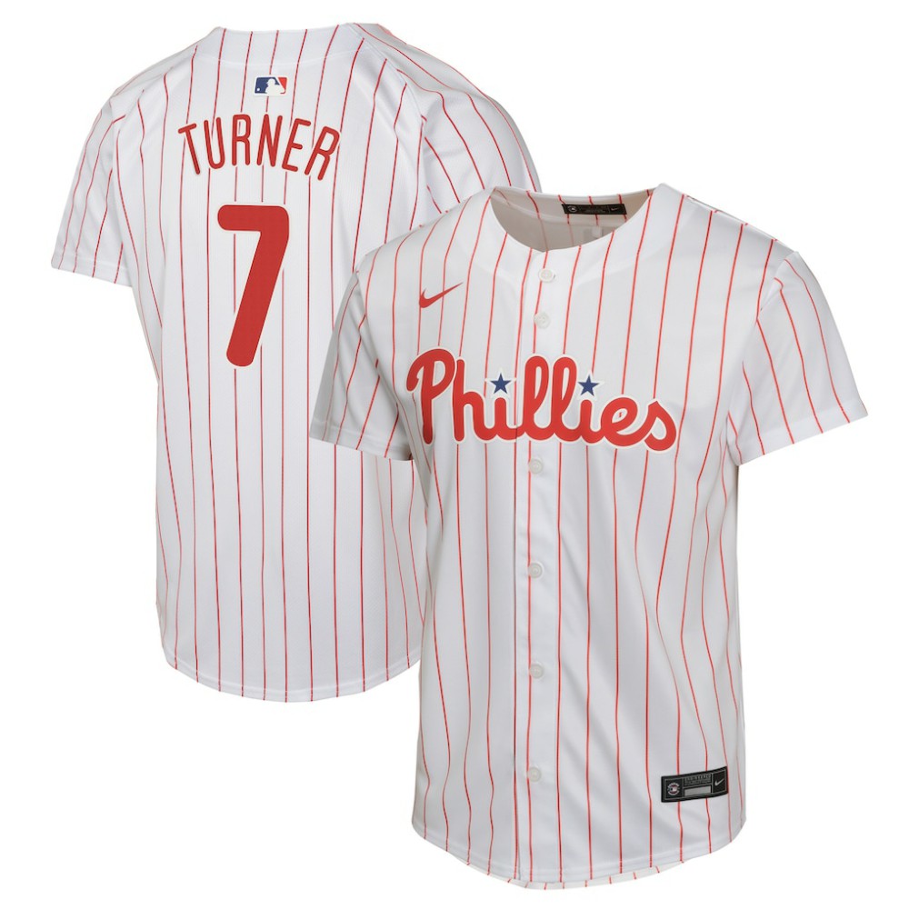 Trea Turner Philadelphia Phillies Nike Youth Home Game Player Jersey for sale