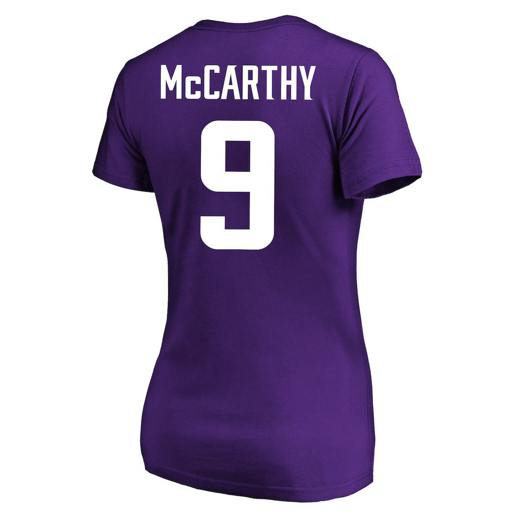 J.J. McCarthy Minnesota Vikings Women's Plus Size Fair Catch Name & Number Scoop Neck T-Shirt - Purple - NFL