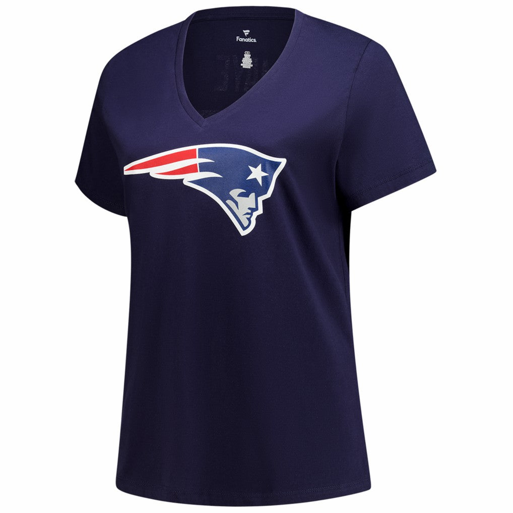 Drake Maye New England Patriots Women's Plus Size Name & Number V-Neck T-Shirt - Navy - Fanatics