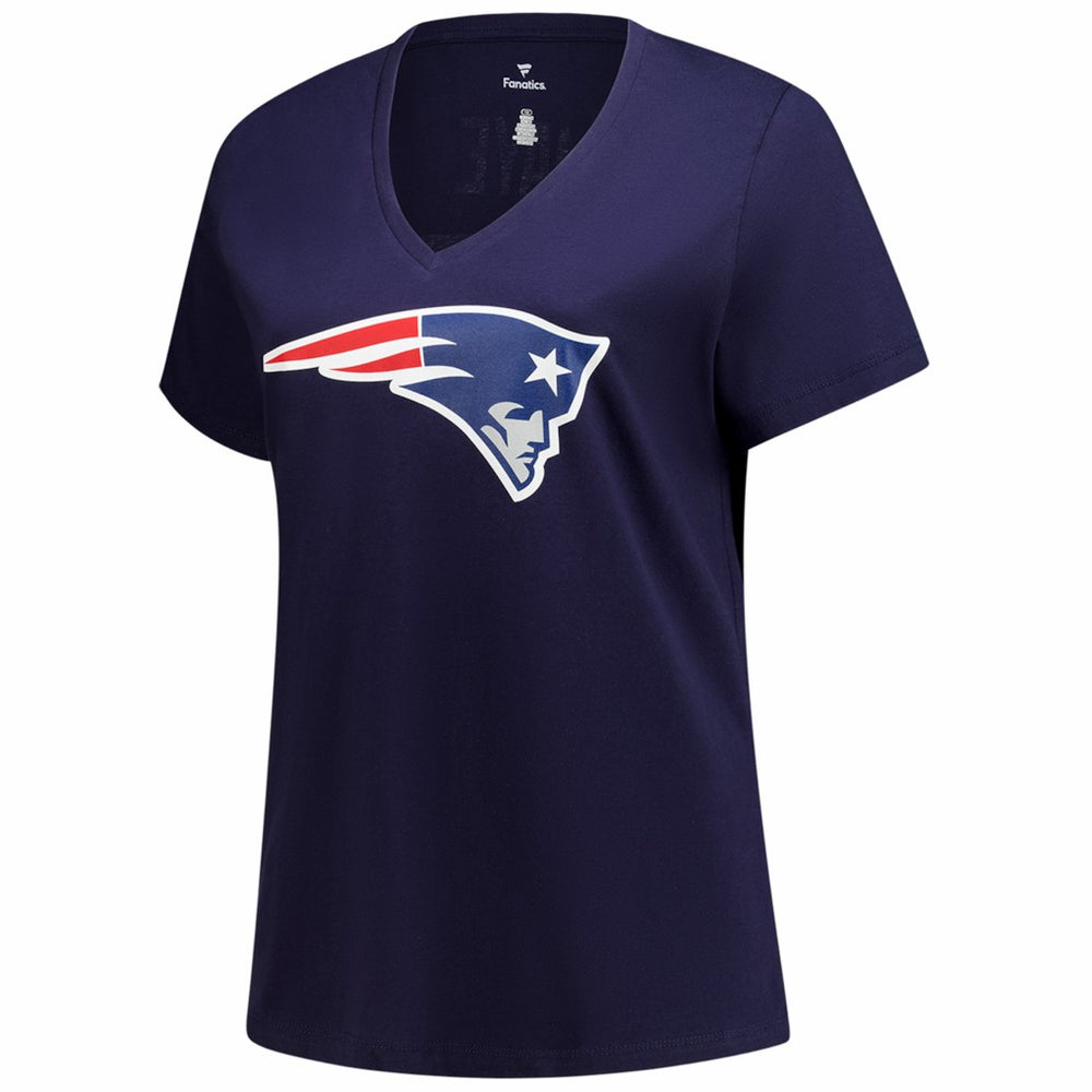 Drake Maye New England Patriots Women's Plus Size Name & Number V-Neck T-Shirt - Navy - Fanatics