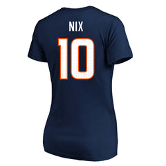 Bo Nix Denver Broncos Women's Plus Size Name & Number V-Neck T-Shirt - Navy - Fanatics