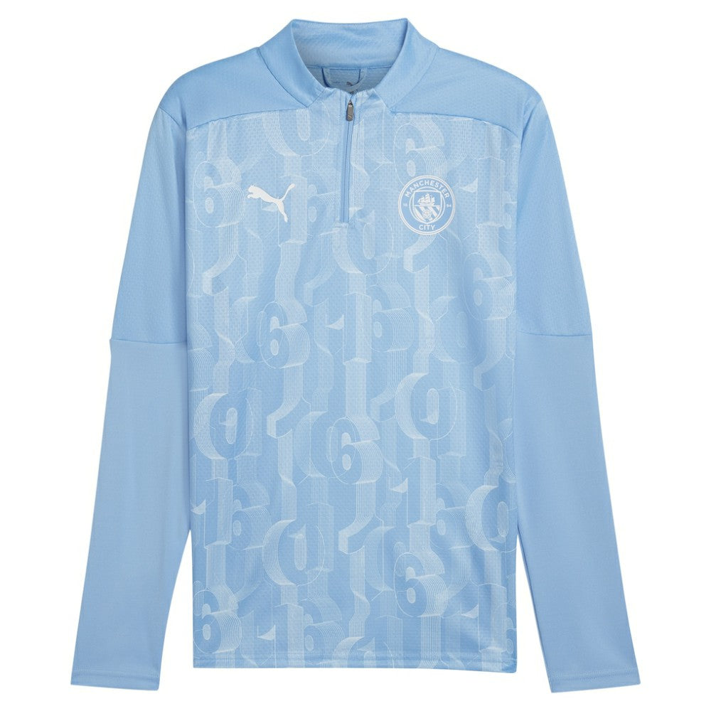 Puma - Manchester City 2024/25 Pre-Match dryCELL Quarter-Zip Top - Light Blue