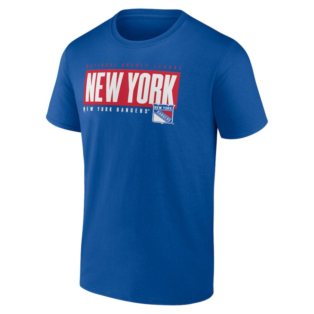 New York Rangers Fanatics Blocked Out T-Shirt - Blue | Fanatics Lifestyle