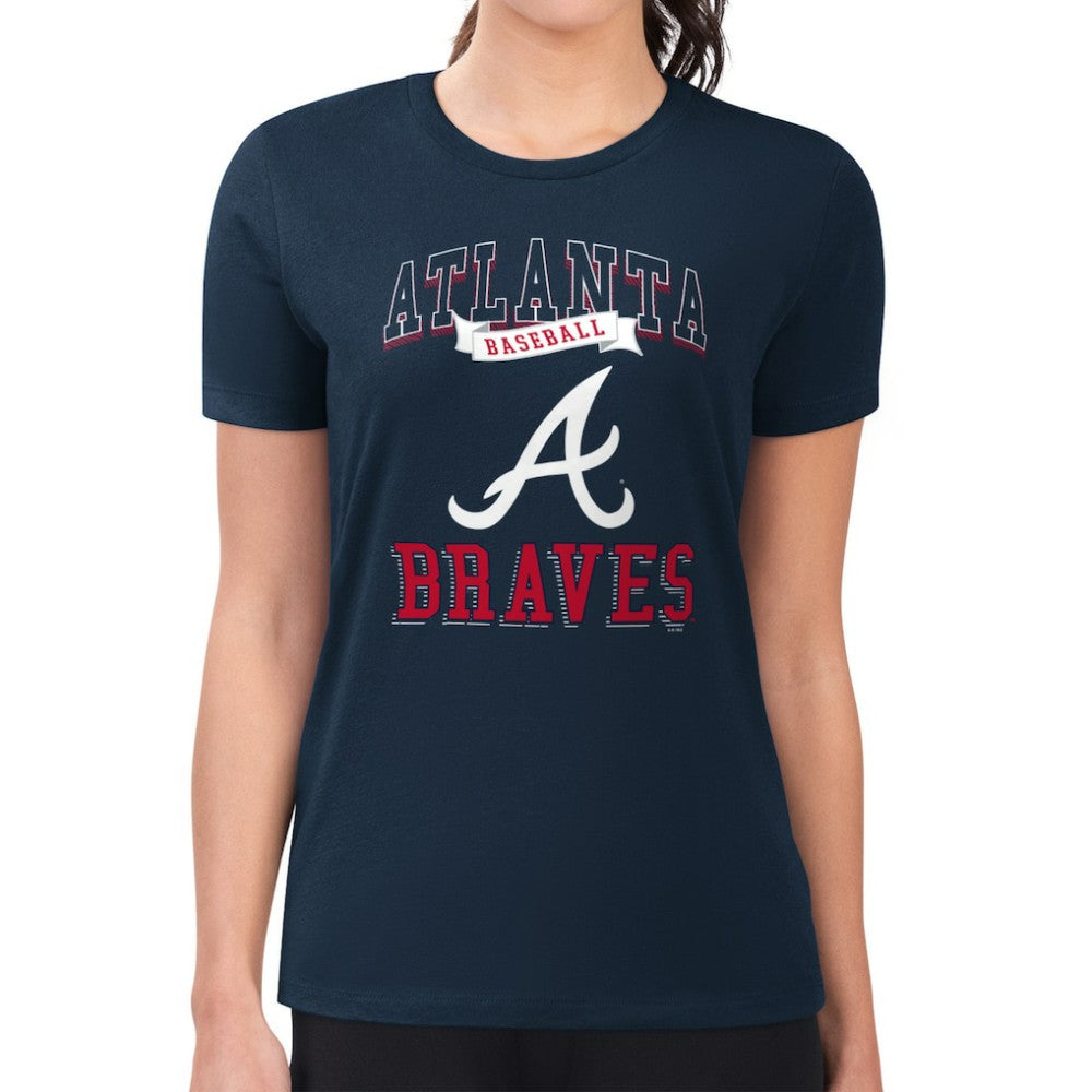 Atlanta Braves G-III 4Her by Carl Banks Women's Super-Slim Fit Lightweight Team Logo Graphic T-Shirt Outlet