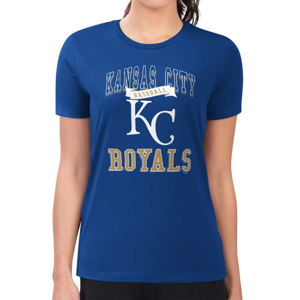 Kansas City Royals G-III 4Her by Carl Banks Women's Super-Slim Fit Lightweight Team Logo Graphic T-Shirt Outlet