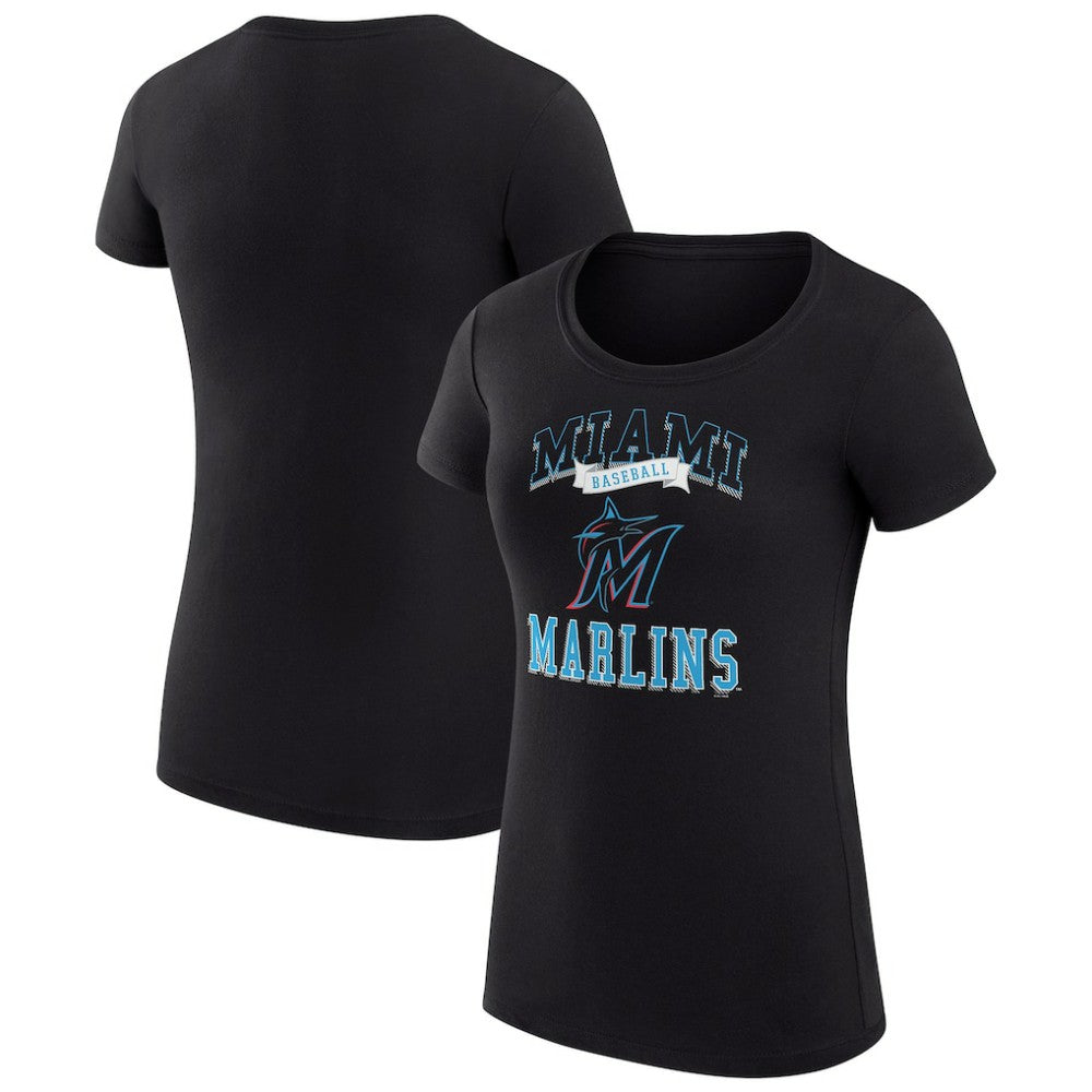 Miami Marlins G-III 4Her by Carl Banks Women's Super-Slim Fit Lightweight Team Logo Graphic T-Shirt Near Me