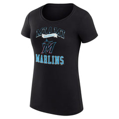 Miami Marlins G-III 4Her by Carl Banks Women's Super-Slim Fit Lightweight Team Logo Graphic T-Shirt Near Me